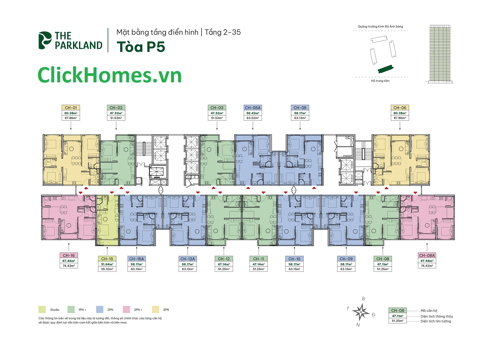 Mặt Bằng Toà P5 Dự Án Chung Cư The Parkland - MIK Imperia Ocean City - Vinhomes Ocean Park 2